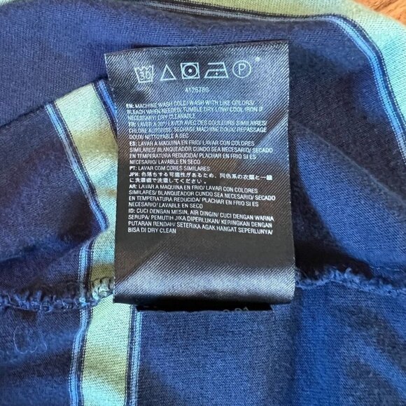 Volcom Navy & Green Stripe T-Shirt Modern Fit Medium Size Medium - Picture 11 of 11